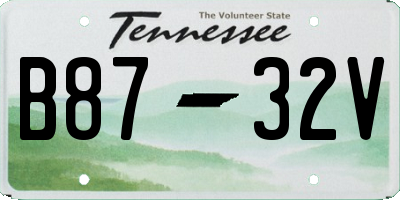 TN license plate B8732V