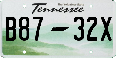 TN license plate B8732X