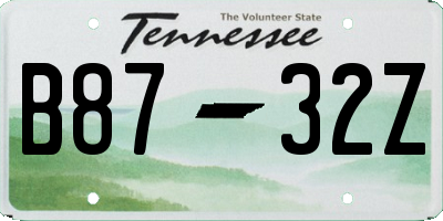 TN license plate B8732Z