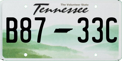 TN license plate B8733C