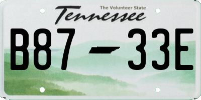 TN license plate B8733E