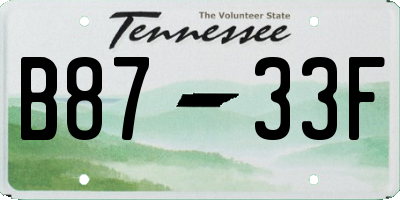 TN license plate B8733F