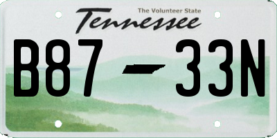 TN license plate B8733N