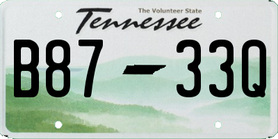 TN license plate B8733Q