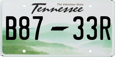TN license plate B8733R