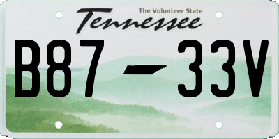 TN license plate B8733V