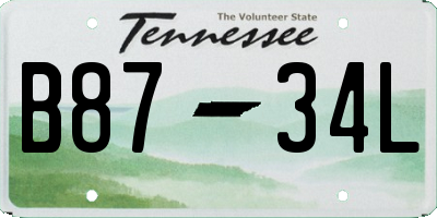 TN license plate B8734L