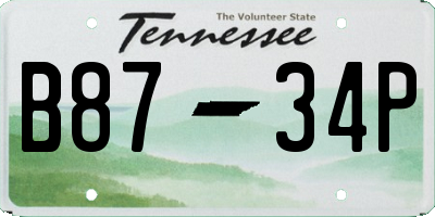 TN license plate B8734P