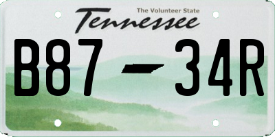 TN license plate B8734R