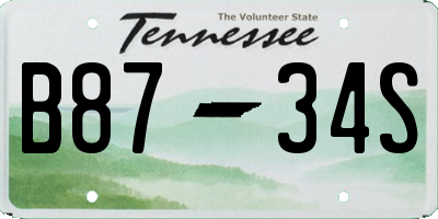 TN license plate B8734S