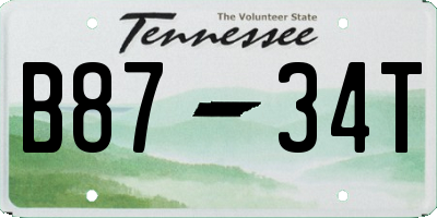 TN license plate B8734T