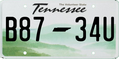 TN license plate B8734U