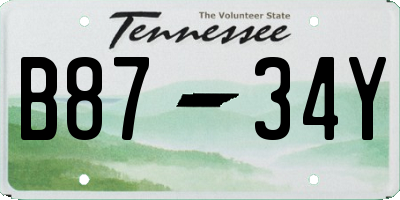 TN license plate B8734Y