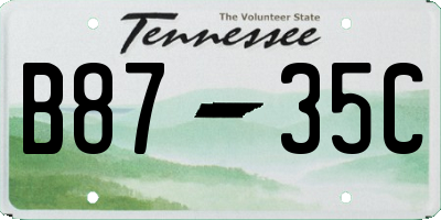 TN license plate B8735C