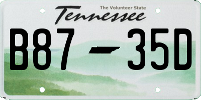 TN license plate B8735D