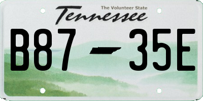 TN license plate B8735E