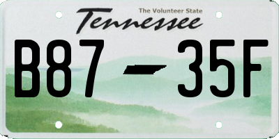 TN license plate B8735F