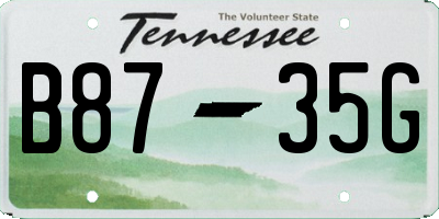TN license plate B8735G