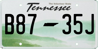 TN license plate B8735J