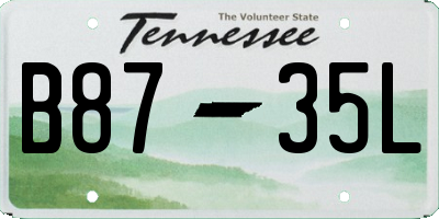 TN license plate B8735L