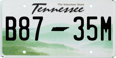 TN license plate B8735M
