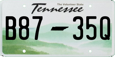 TN license plate B8735Q