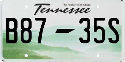 TN license plate B8735S