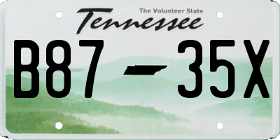 TN license plate B8735X