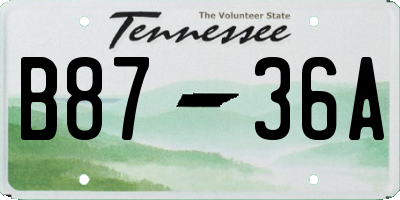 TN license plate B8736A