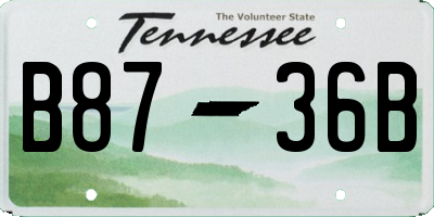 TN license plate B8736B