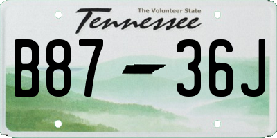 TN license plate B8736J