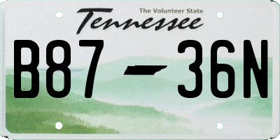 TN license plate B8736N