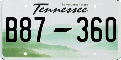 TN license plate B8736O