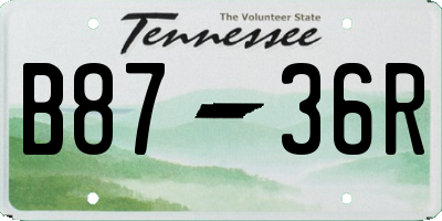 TN license plate B8736R
