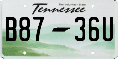 TN license plate B8736U