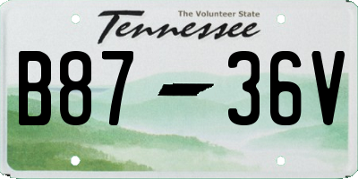 TN license plate B8736V