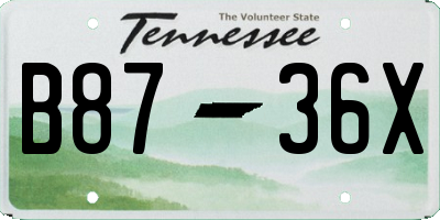 TN license plate B8736X