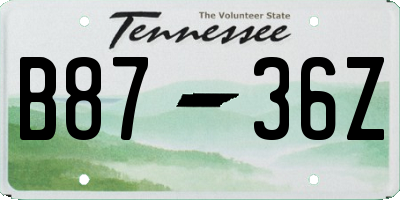 TN license plate B8736Z