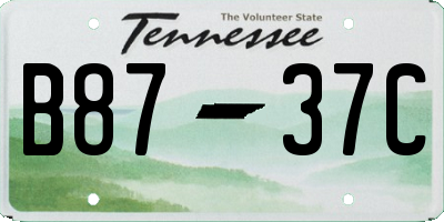 TN license plate B8737C
