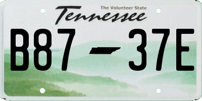 TN license plate B8737E