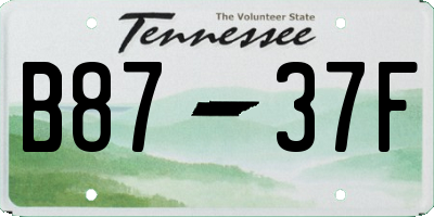 TN license plate B8737F