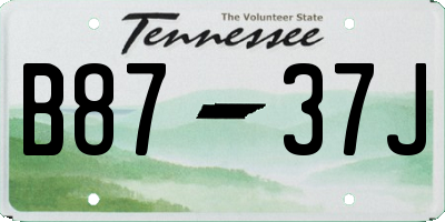 TN license plate B8737J