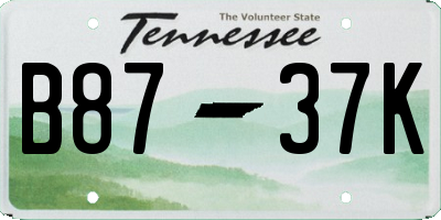 TN license plate B8737K
