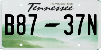 TN license plate B8737N