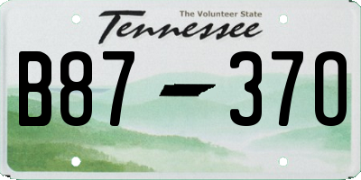 TN license plate B8737O