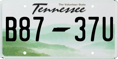 TN license plate B8737U