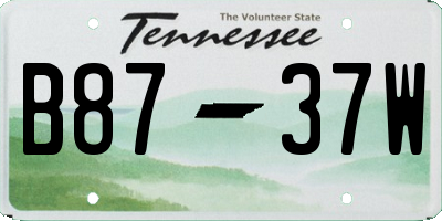 TN license plate B8737W