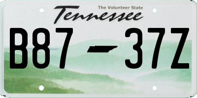 TN license plate B8737Z