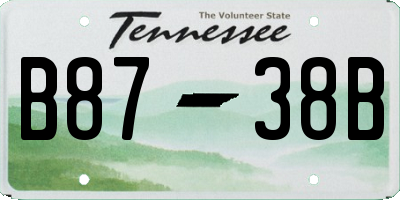 TN license plate B8738B