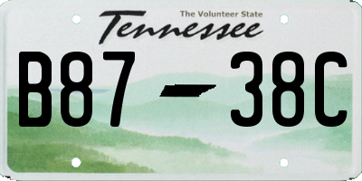 TN license plate B8738C